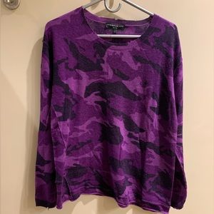 Generation Love Purple Camo Cashmere Sweater Size Large WITH TAGS